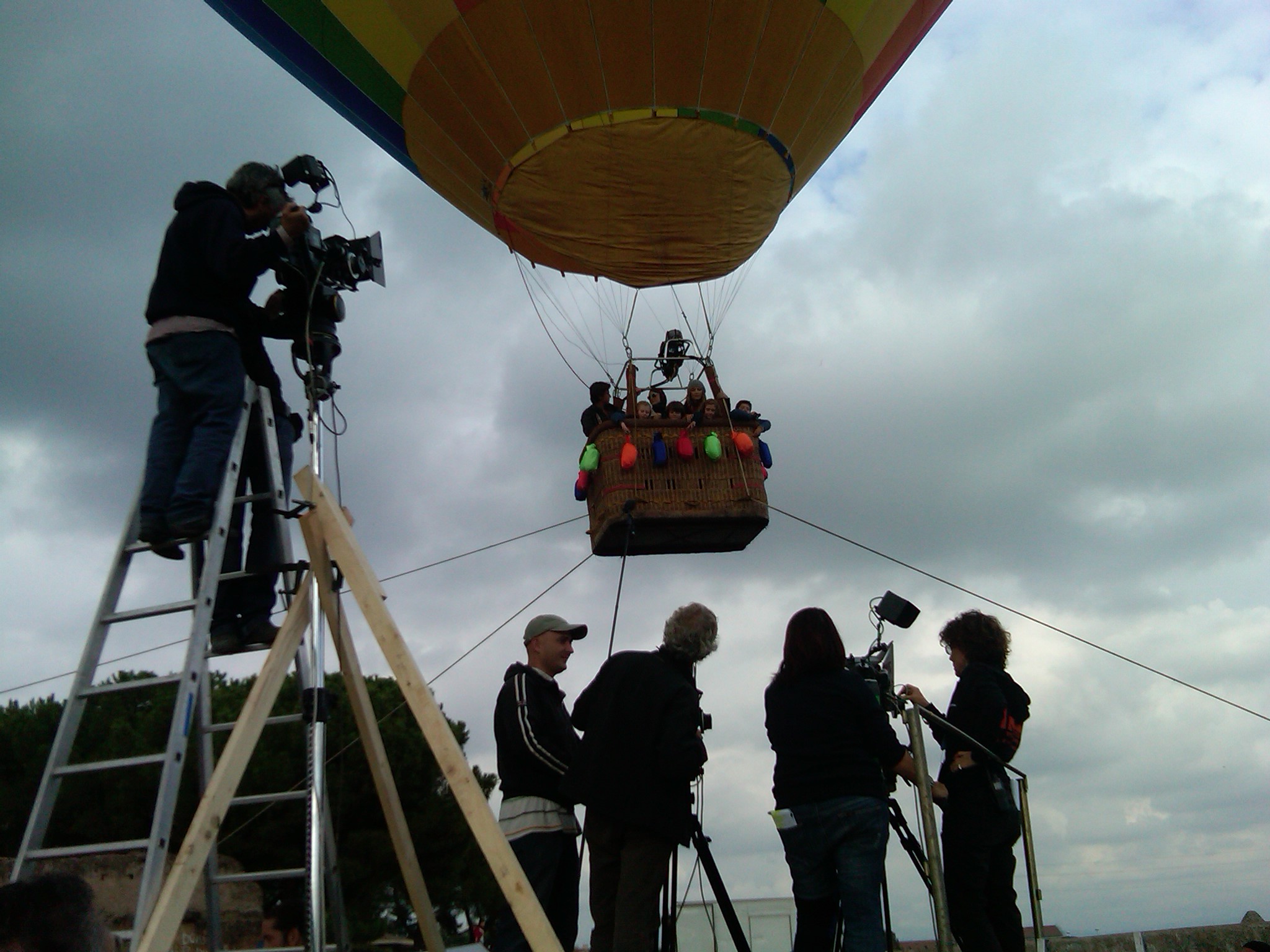 Ripresa cinematografica su una mongolfiera