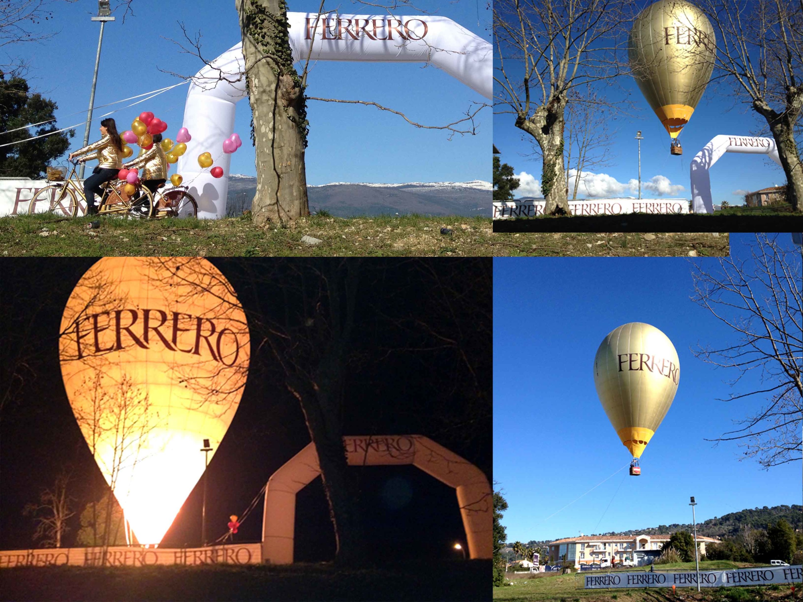 collage leggero Noleggio mongolfiere personalizzate per eventi