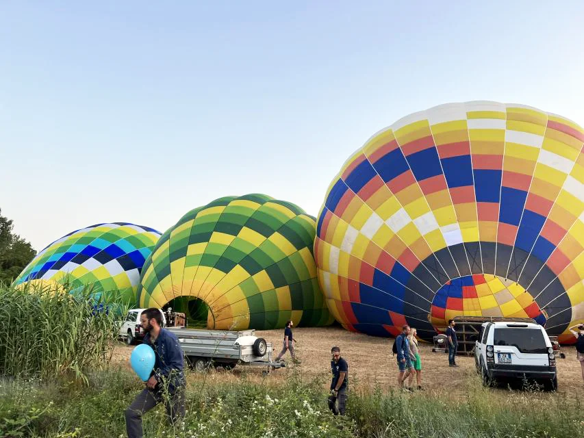hot air balloon inflation preparation