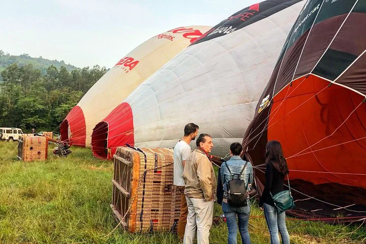 hot air balloon ground setup