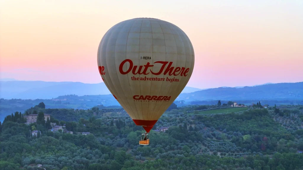 carrera hot air balloon at sunset